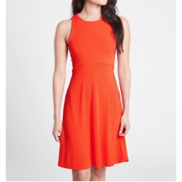 Athleta Santorini  Thera Dress Orange Midi Womens Small Athleisure Tennisprep - Picture 1 of 12
